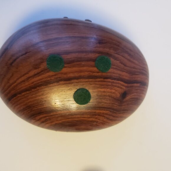 Two Vintage Wooden Box with Brass Inlay, Jewelry or Trinket Box - Picture 10 of 13